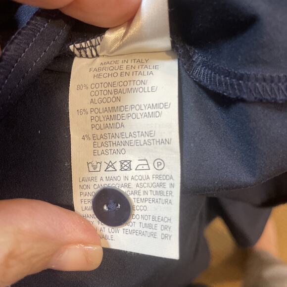 Antonelli Firenze Navy Blue Cotton Blend Pleated Midi Dress Size 48 Italy - Picture 7 of 8